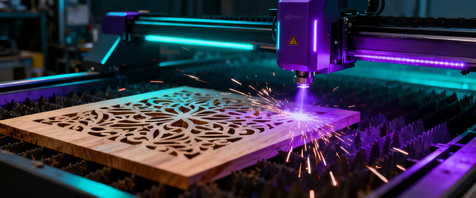 Glowforge Pro laser cutter in action with precision cutting