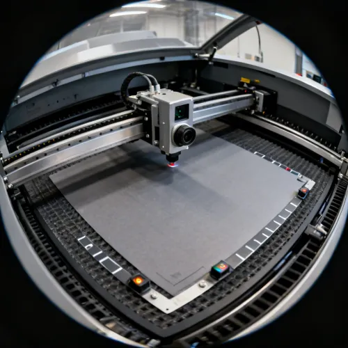 Integrated lid camera system for material alignment
